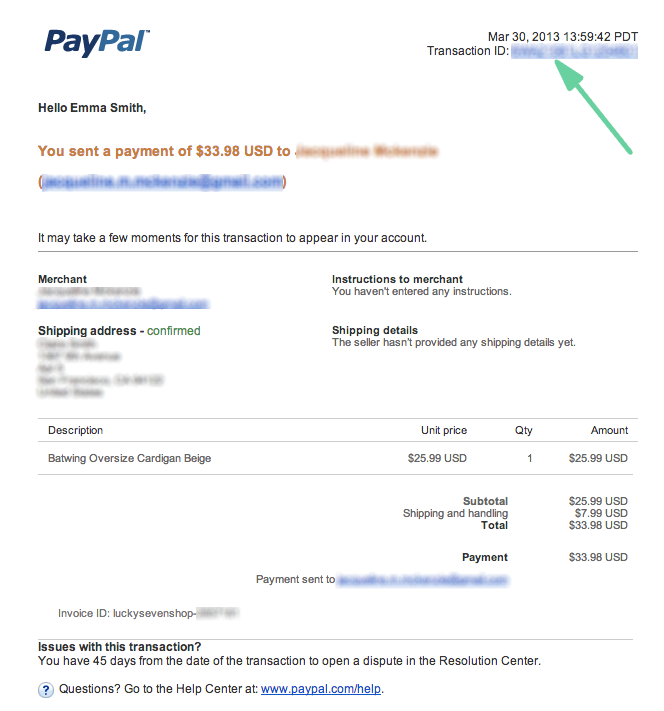 comment valider une transaction paypal